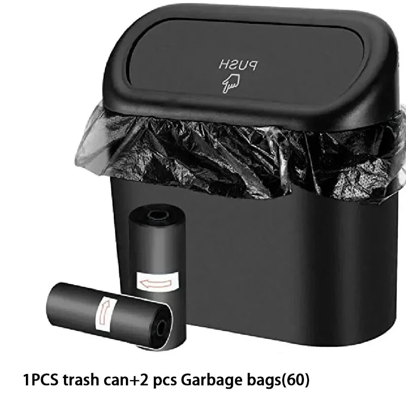Mini Poubelles Voiture Push – Lot de 2 + Sacs