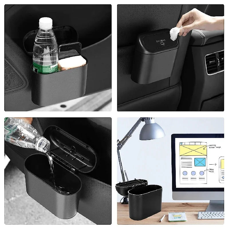 Mini Poubelles Voiture Push – Lot de 2 + Sacs
