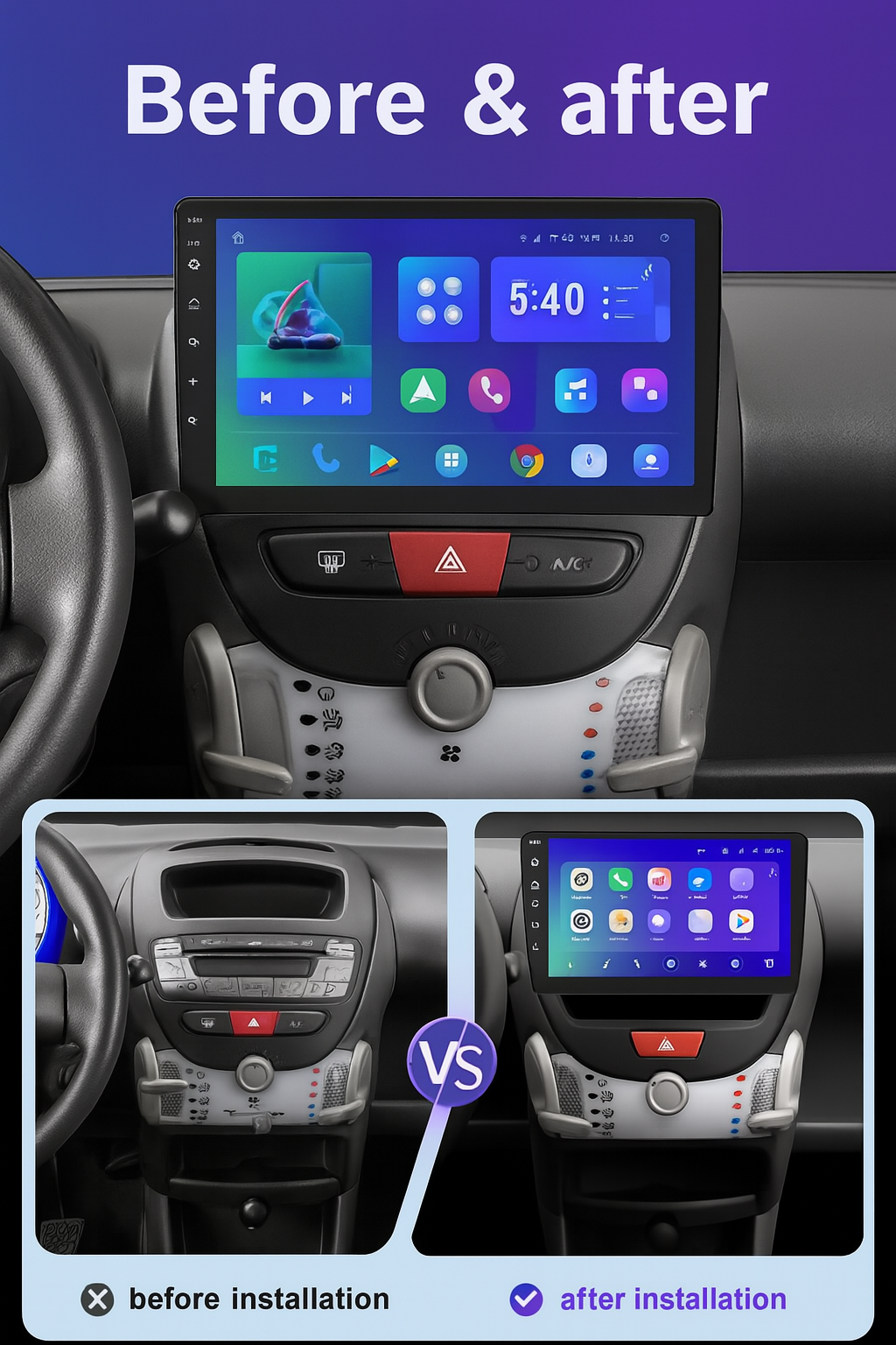 poste radio Android pour Aygo