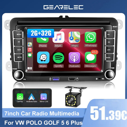 Autoradio 7" Android CarPlay – VW Golf, Polo, Passat, Jetta