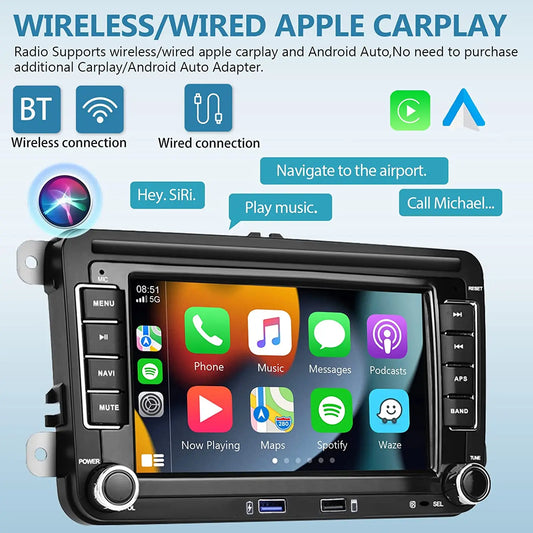 Autoradio 7" Android CarPlay – VW Golf, Polo, Passat, Jetta